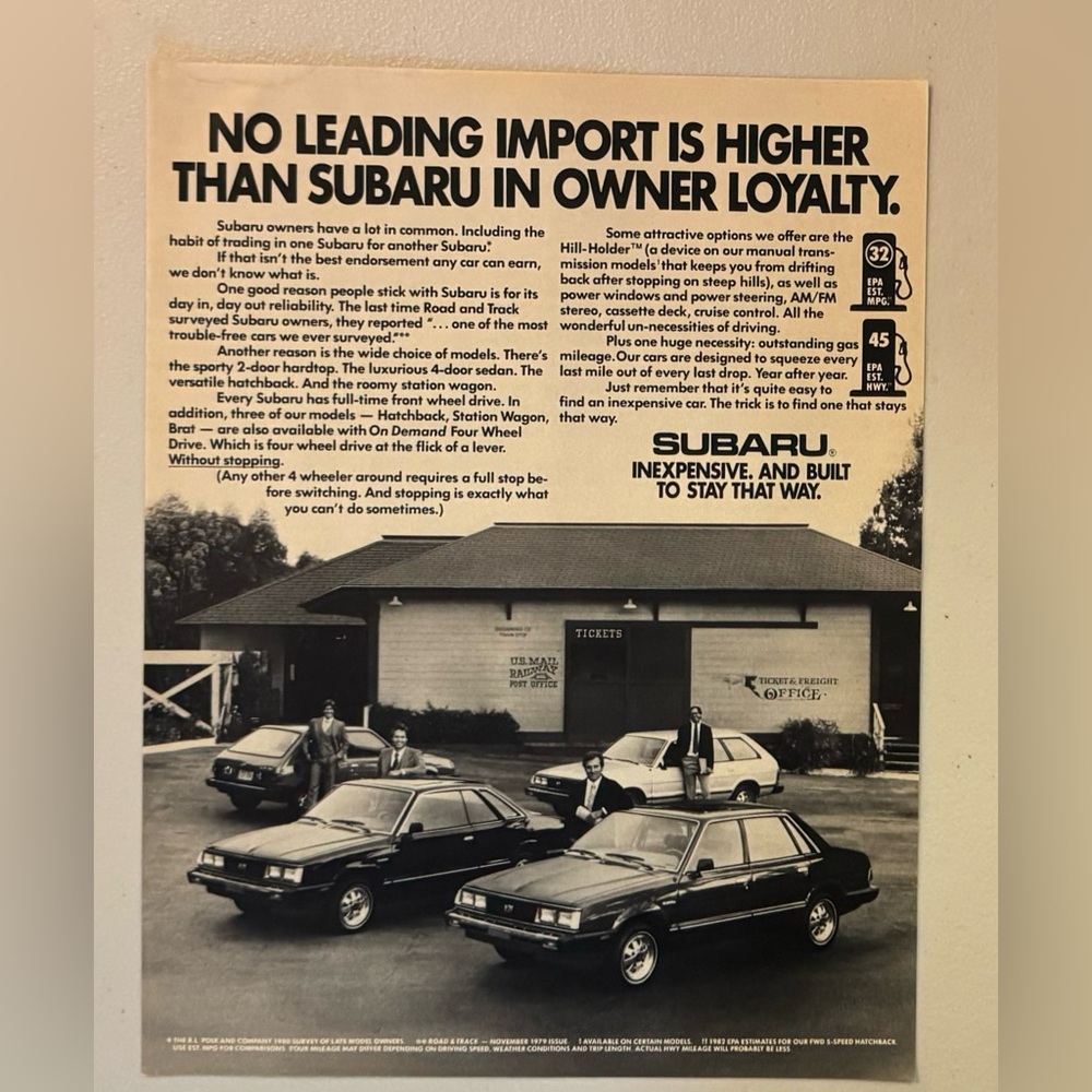 Subaru 1982 Advertisement (Life Magazine)